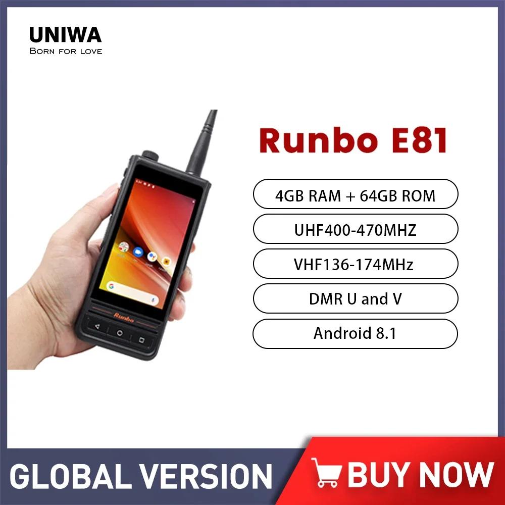 UNIWA Runbo E81 UHF VHF ŰŰ  4G Ʈ, ȵ̵ 8.1   , 13MP, 2500mAh, 4.0 ġ ޴ NFC